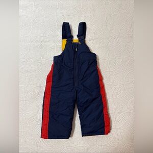 VTG Weather Tamer Boys Kids T Bib Snow Bib Size 18 Month Black Blue Yellow NYLON